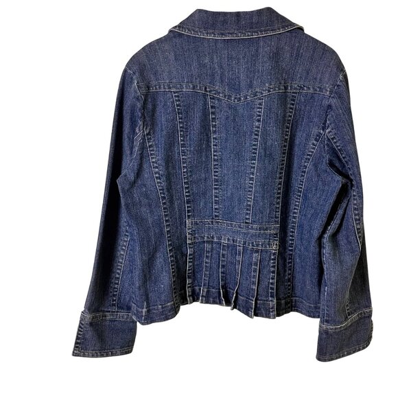 Dressbarn XL Fitted Denim Jean Jacket Womens Button Front Long Sleeve - Picture 5 of 10